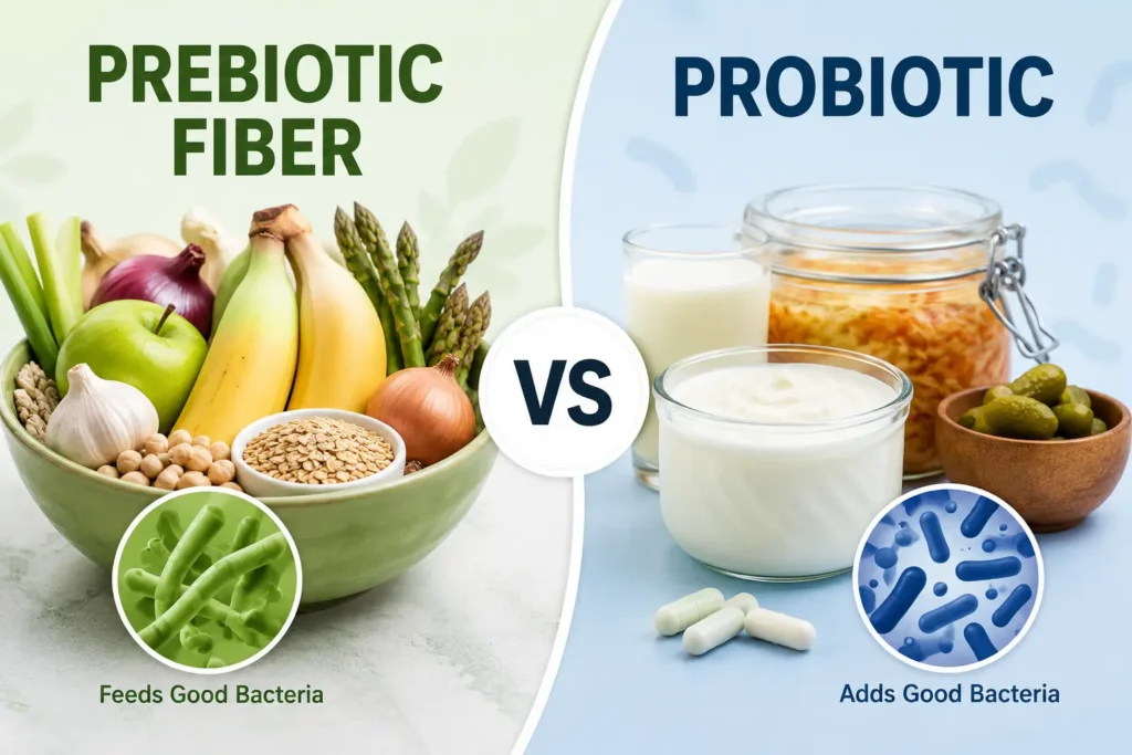 Prebiotic Fiber vs Probiotic