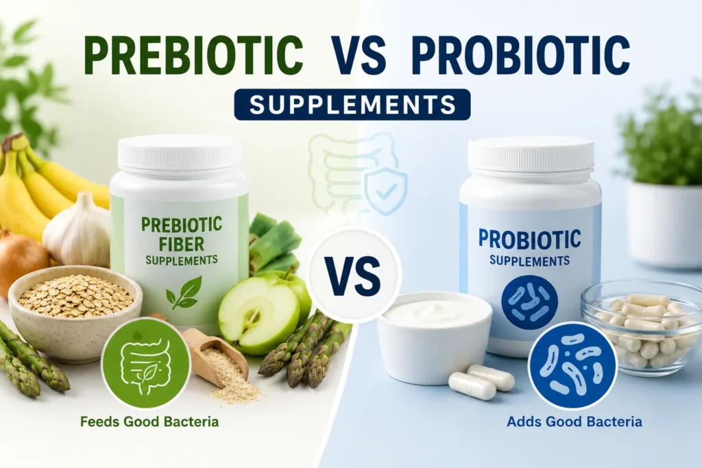 Prebiotic vs Probiotic Supplements